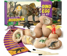 Dinozaurų kasinėjimo rinkinys QULKI, 12 kiaušinių