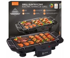 Elektrinis grilis 2000 W – stalo ir pastatomas BBQ su grotelėmis