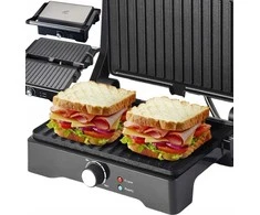 Elektrinis grilis–sumuštinių keptuvas PANINI, atverčiamas 180°, galingas