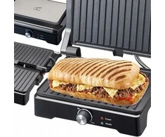 Elektrinis grilis–sumuštinių keptuvas PANINI, atverčiamas 180°, galingas