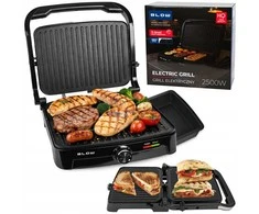 Elektrinis kontaktinis grilis–sumuštinių keptuvas PANINI 2500 W, atverčiamas 180°
