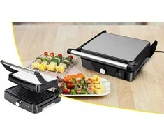 Elektrinis panini grilis–skrudintuvas kebabams ir sumuštiniams, sulankstomas