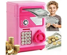 Elektroninė taupyklė–seifas su PIN kodu banknotams ir monetoms