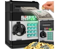 Elektroninė vaikiška taupyklė–seifas ATM su PIN kodu