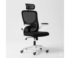 Ergonominė biuro kėdė FIBI Juodas &amp; Baltas su mikro tinkleliu