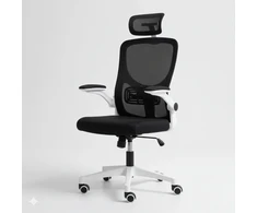 Ergonominė biuro kėdė FIBI Juodas &amp; Baltas su mikro tinkleliu
