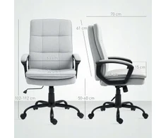 Ergonominė biuro kėdė su supimo funkcija, pilka