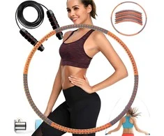 Fitness Hula Hoop lankas liekninimui su minkšta kempinės danga, sulankstomas metalinis lankas + šokdynė