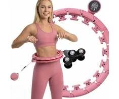Fitness Hula Hoop su masažuojančiais elementais, svoriu ir treniruotės skaitikliu