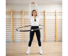 Hula Hoop lankas 100 cm su masažiniais iškilimais, sulankstomas fitness lankas