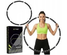 Hula Hoop lankas 100 cm su masažiniais iškilimais, sulankstomas fitness lankas