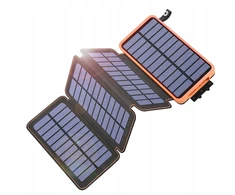 Išorinė baterija su saulės įkrovikliu, 25 000 mAh