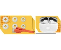 JBL Wave 200 TWS belaidės į ausis įkišamos ausinės su dėklu, 108 dB, baltos