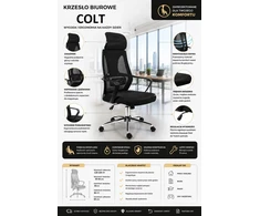 Juoda ergonominė biuro kėdė COLT