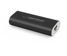 Juodas Esperanza powerbank – 4400 mAh tavo įrenginiams visur ir visada