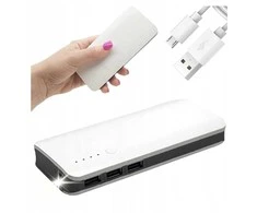 Kompaktiškas powerbankas 20000 mAh – 3×USB, žibintuvėlis, galingas ir universalus
