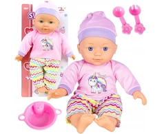 Kūdikio lėlė su maitinimo rinkiniu, 32 cm