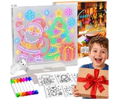 LED piešimo lenta su 7 žymekliais, 20 × 20 cm