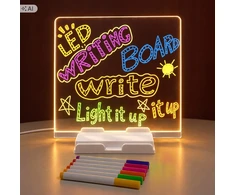 LED piešimo lenta su 7 žymekliais, 20 × 20 cm