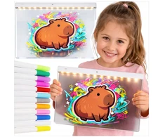 LED piešimo lenta Toys, 30 × 20 cm, 7 flomasteriai