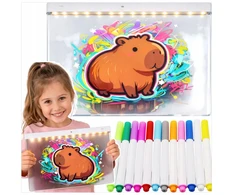 LED piešimo lenta Toys, 30 × 20 cm, 7 flomasteriai