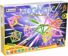 Magnetinis konstruktorius MAGNETIC WORLD, 50 elementų