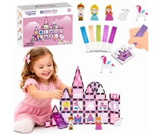 Magnetinių kaladėlių rinkinys „Princesės pilis“, 50 dalių