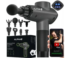 Masažo pistoletas ALPHA, 8 antgaliai