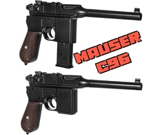 Metalinė pistoleto replika Mauser C96, 2 dėtuvės