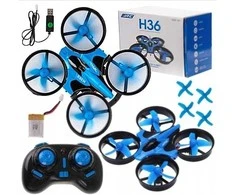 Mini dronas JJRC H36 2.4 GHz – kompaktiškas, 4 kanalų, mėlynas