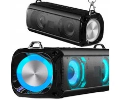 Nešiojama belaidė „Bluetooth“ kolonėlė su LED apšvietimu ir radiju