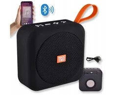 Nešiojama belaidė „Bluetooth“ kolonėlė su FM radiju, USB ir AUX, juoda