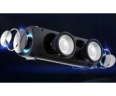 Nešiojama belaidė „Bluetooth“ kolonėlė su LED apšvietimu ir radiju