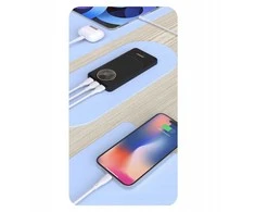 Powerbank 10000 mAh – greitas įkrovimas (PD 22.5W), USB-A/C, LED ekranas