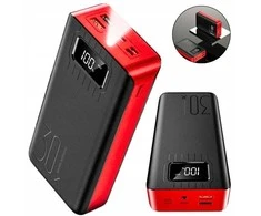 Powerbankas 30000 mAh – 22.5W greitas įkrovimas, USB-C, LED ekranas, žibintuvėlis