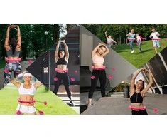 Reguliuojamas „Smart Hula Hoop“ lankas su svoriu ir masažiniu efektu fitness treniruotėms