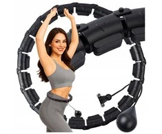 Reguliuojamas „Smart Hula Hoop“ lankas su svoriu ir masažiniu efektu fitness treniruotėms