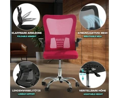 Sesto Senso ergonominė biuro kėdė V8 su atlenkiamais porankiais, raudona