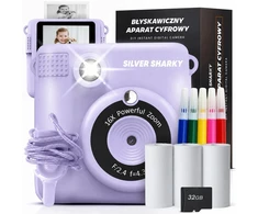 Silver Sharky Vaikiškas fotoaparatas su spausdintuvu Sidabrinis Sharky, violetinis