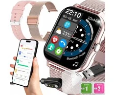 Išmanusis laikrodis Smart laikrodis moterims – stilingas dizainas, sportas, skambučiai ir 2 dirželiai.