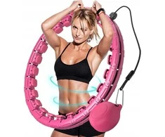 Sportinis Hula Hoop lankas su svoriu lieknėjimui ir treniruotėms namuose – rožinis