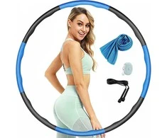 Sulankstomas Hula Hoop lankas 90 cm su šokdyne ir matavimo taurele fitness treniruotėms