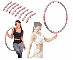 Sulankstomas „Hula Hoop“ lankas su masažiniais iškilimais svorio metimui 95 cm (rožinis)