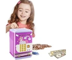 Vaikiška elektroninė taupyklė–seifas su PIN kodu banknotams ir monetoms