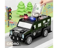 Vaikiška taupyklė–seifas policijos automobilio formos su kodu