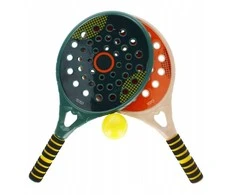 Vaikų sodo žaidimų rinkinys – paplūdimio raketės, mentelės ir kamuoliukas