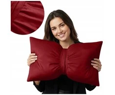 Veliūrinė dekoratyvinė pagalvė „Bow“ 30×50 cm, Burgundy