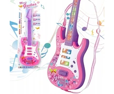 Žaislinė gitara vaikams, rožinė, 53 cm