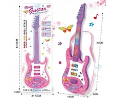 Žaislinė gitara vaikams, rožinė, 53 cm