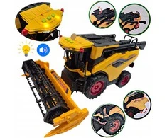 Žaislinis New Holland traktorius-kombainas – su garsais, šviesomis ir važiuojančiomis detalėmis